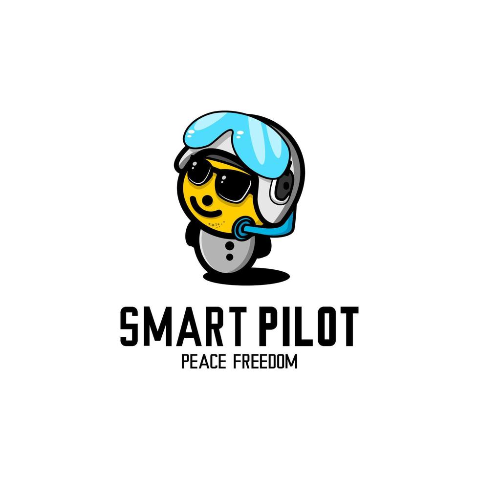 cartoon pilot character illustration vector