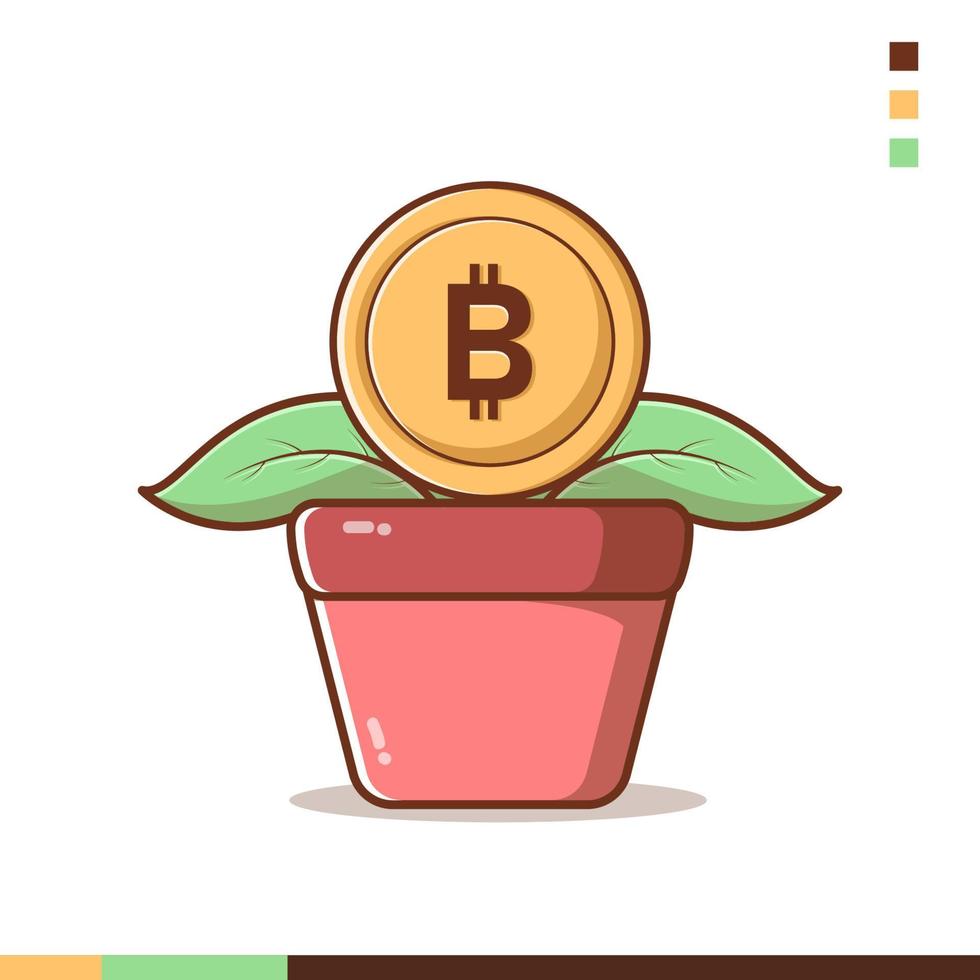 growing bitcoin illustration vector