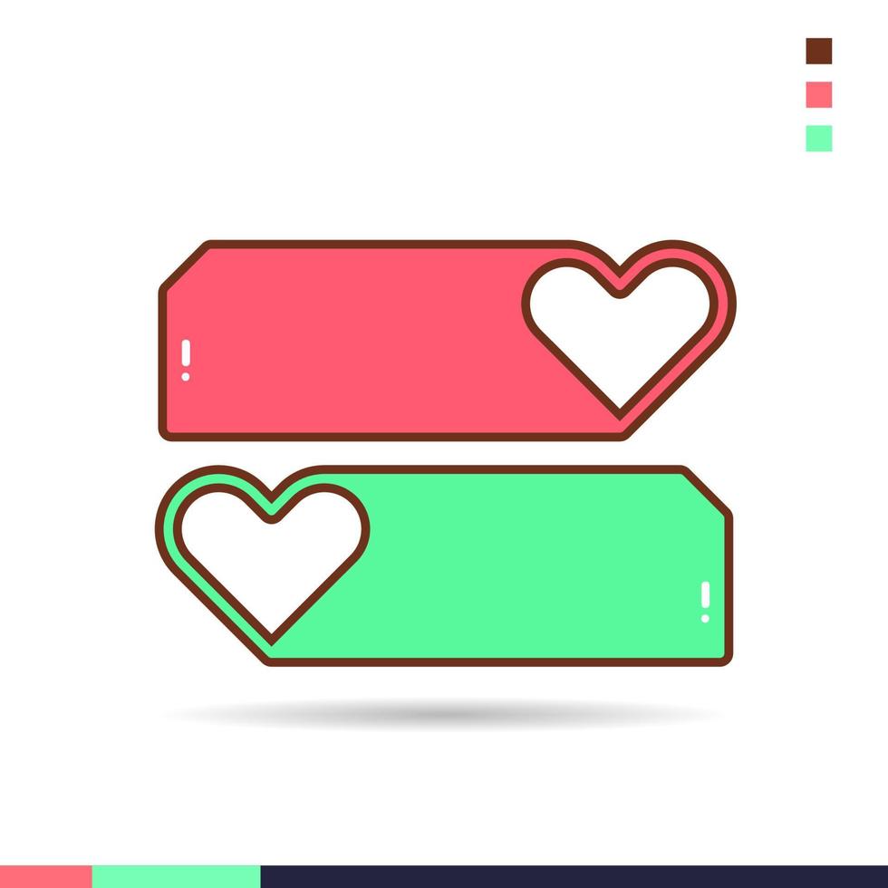 ilustración de botón de símbolo de amor vector