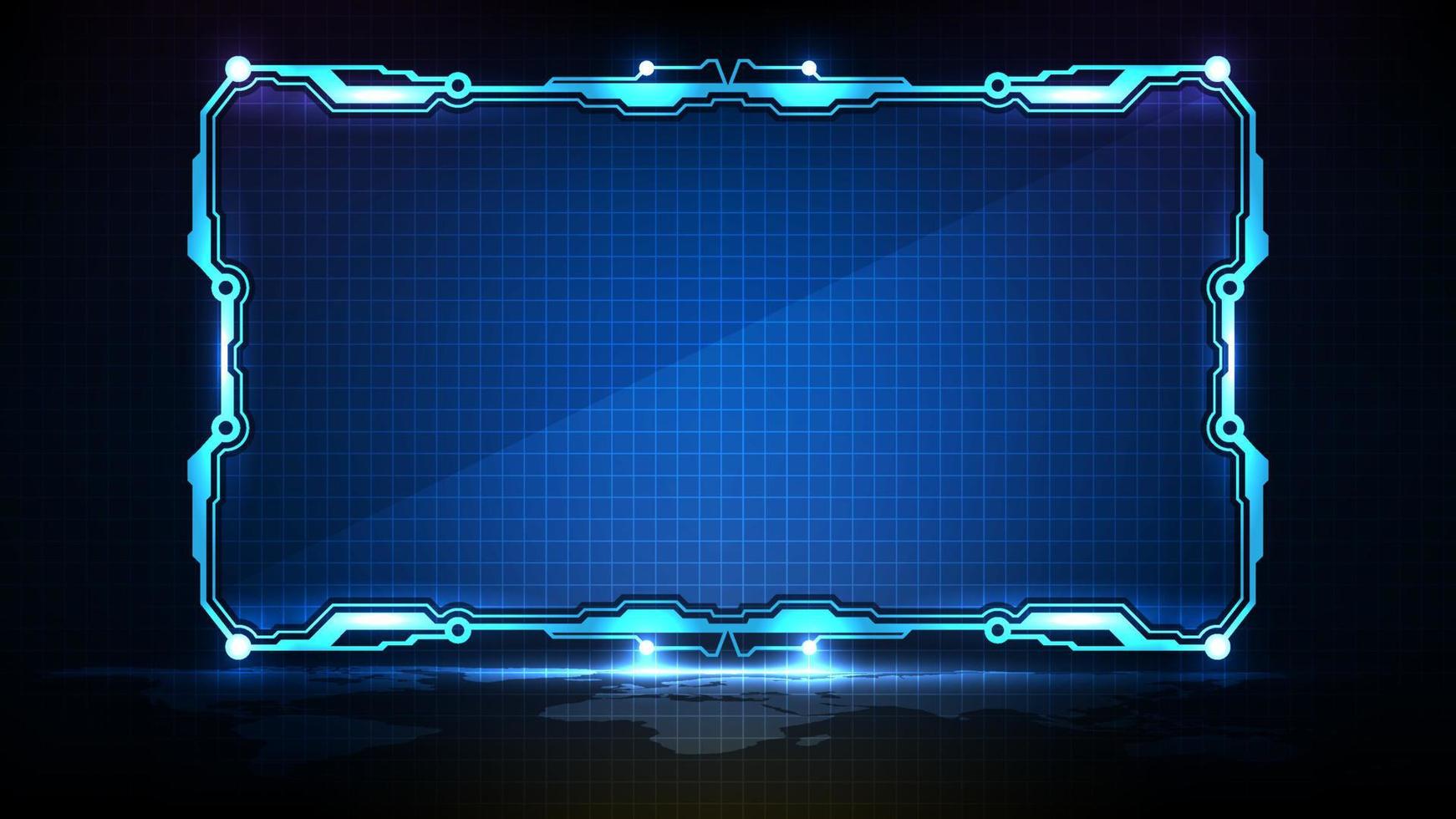abstract futuristic background of blue glowing technology sci fi frame hud ui lower third vector