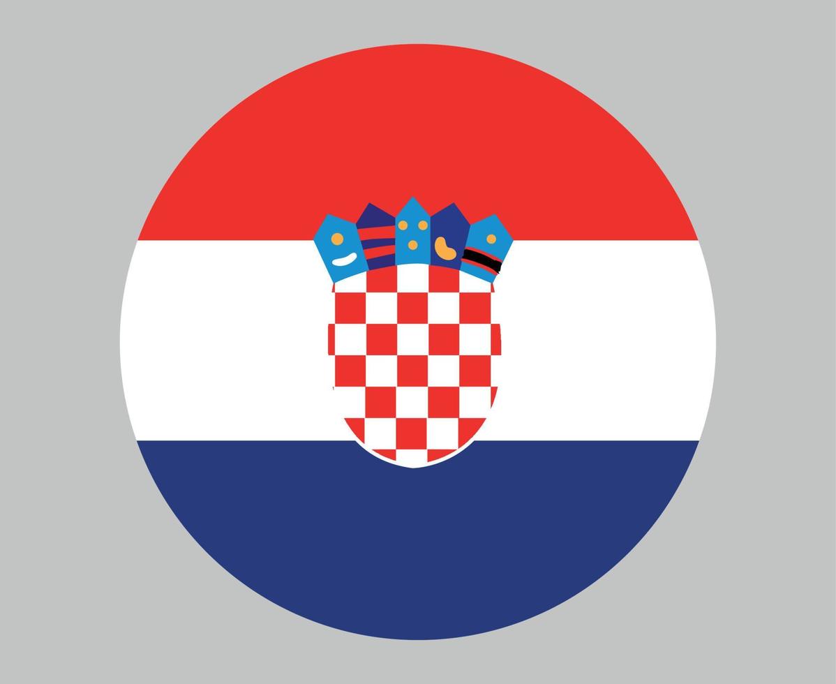 Croatia Flag National Europe Emblem Icon Vector Illustration Abstract Design Element