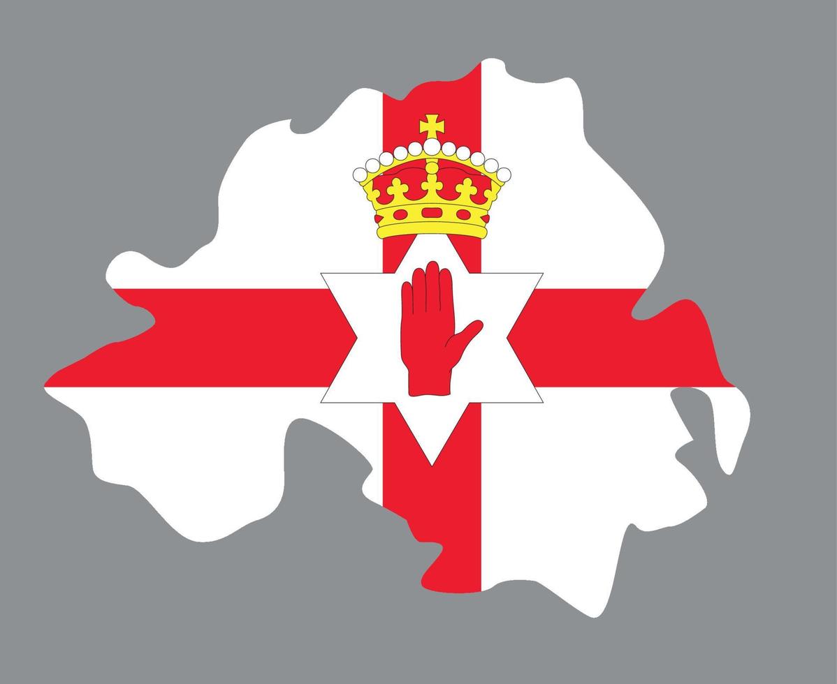 bandera de irlanda del norte emblema nacional de europa icono de mapa ilustración vectorial elemento de diseño abstracto vector