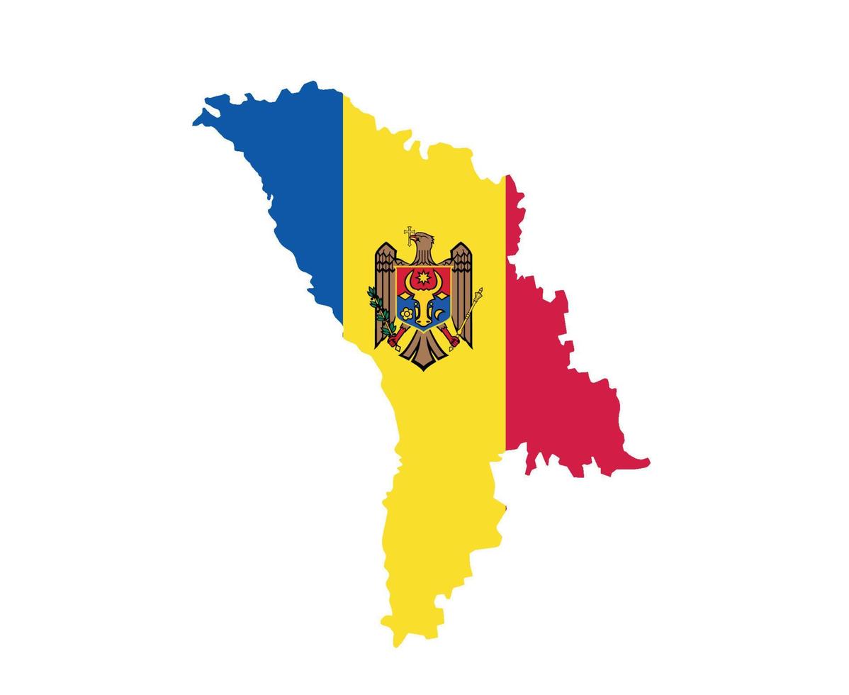 Moldova Flag National Europe Emblem Map Icon Vector Illustration Abstract Design Element