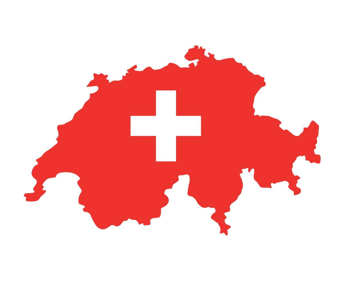 Switzerland Flag National Europe Emblem Map Icon Vector Illustration Abstract Design Element