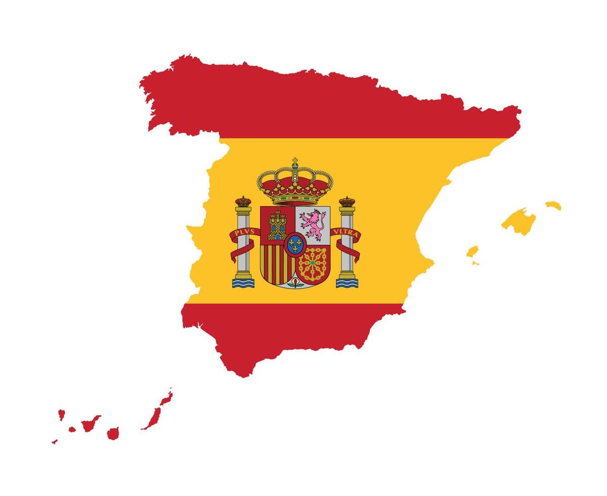 Spain Flag National Europe Emblem Map Icon Vector Illustration Abstract Design Element