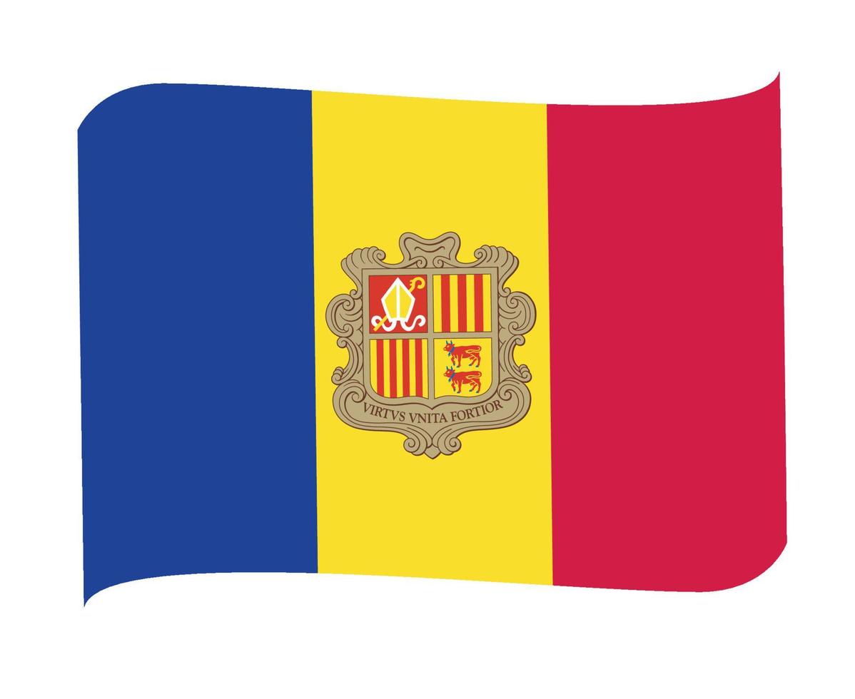 Andorra Flag National Europe Emblem Symbol Icon Vector Illustration Abstract Design Element
