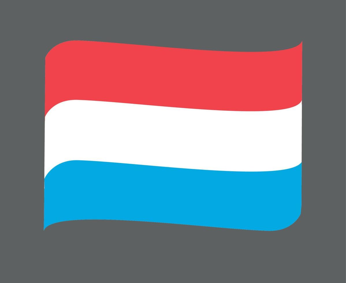 Luxembourg Flag National Europe Emblem Ribbon Icon Vector Illustration Abstract Design Element