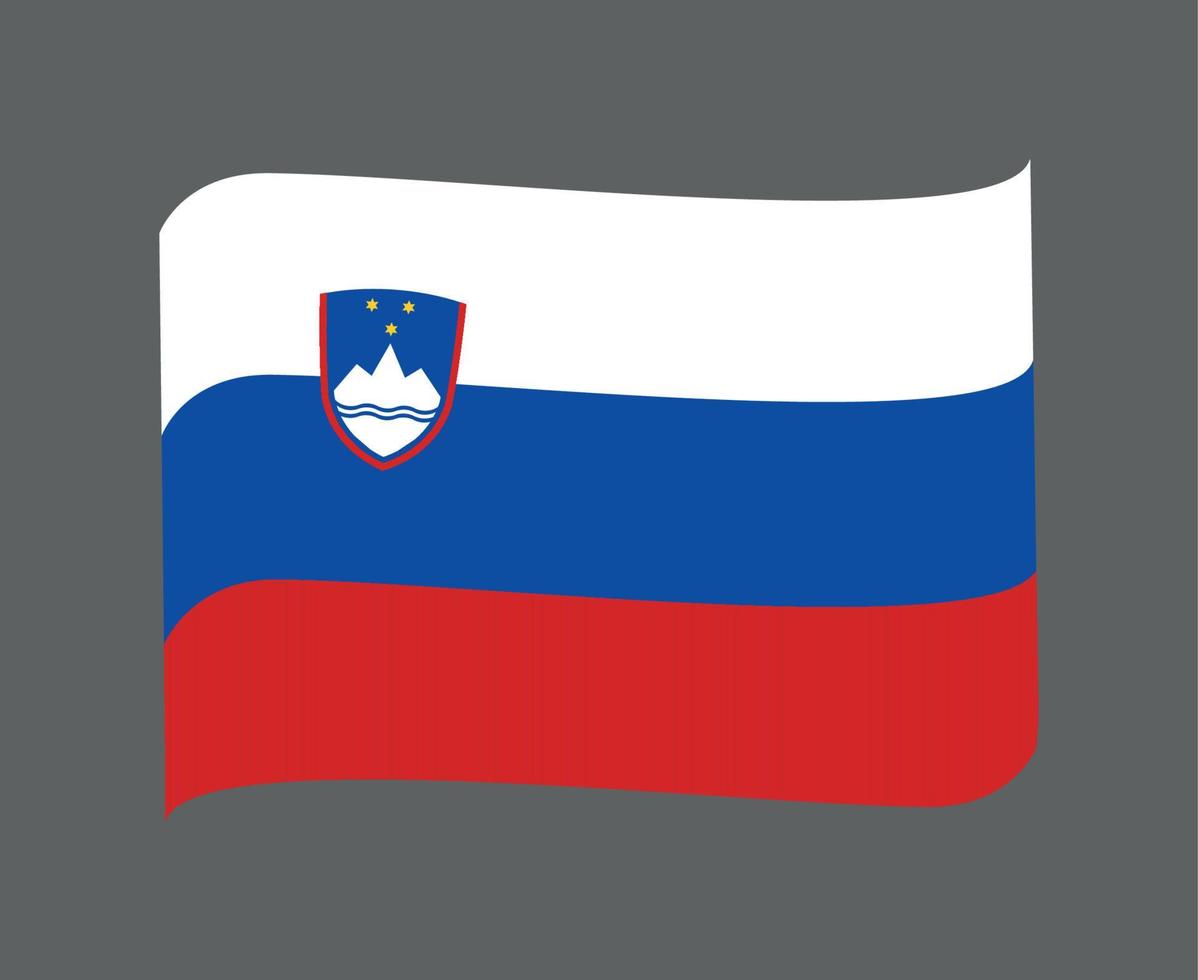eslovenia bandera nacional europa emblema cinta icono vector ilustración diseño abstracto elemento
