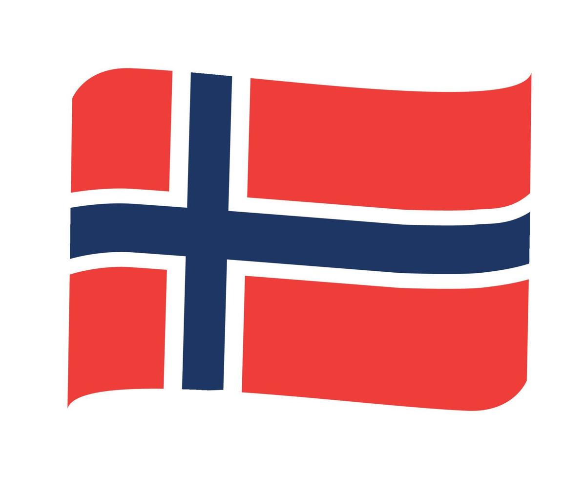 Norway Flag National Europe Emblem Ribbon Icon Vector Illustration Abstract Design Element
