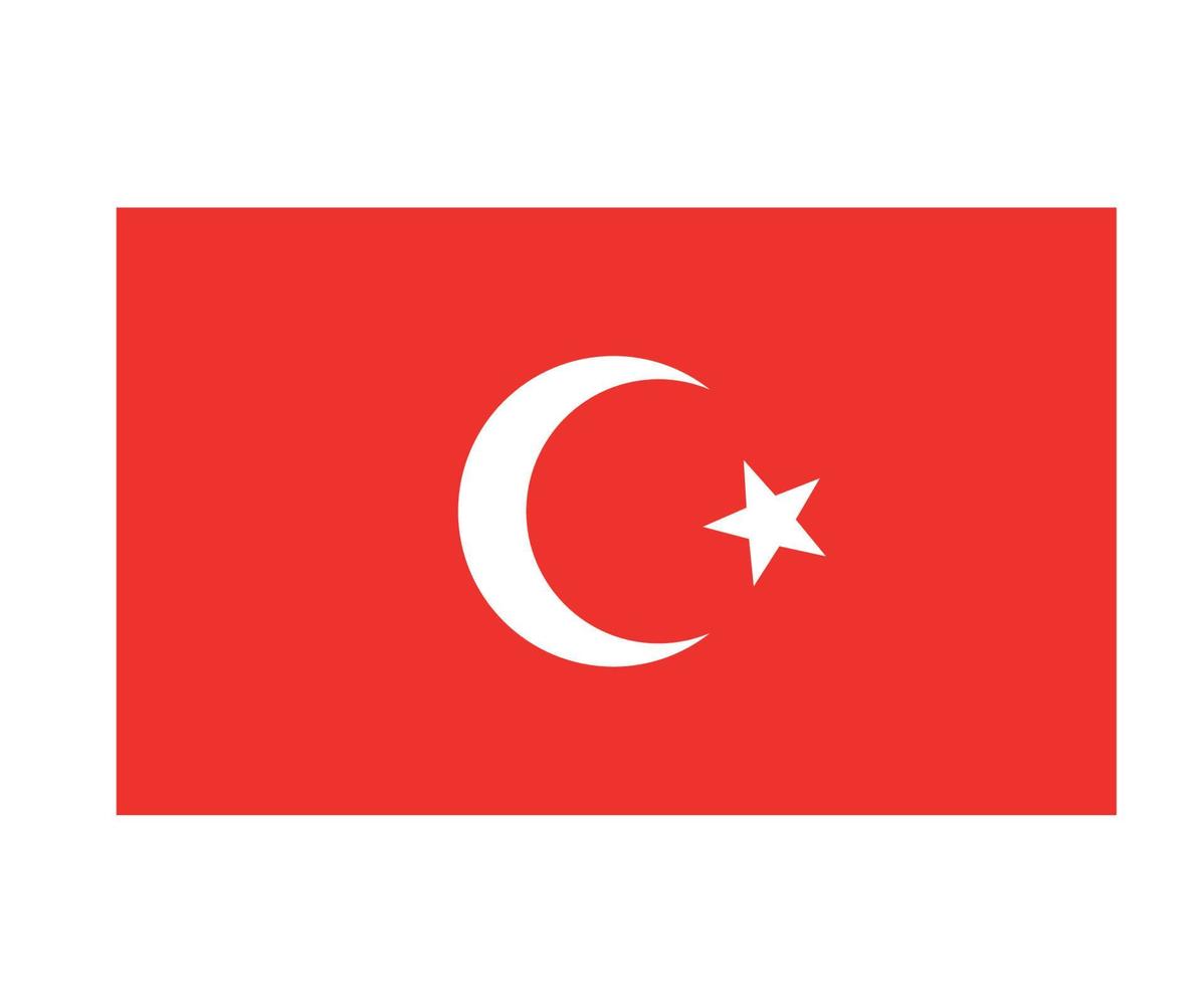 Turkey Flag National Europe Emblem Symbol Icon Vector Illustration Abstract Design Element