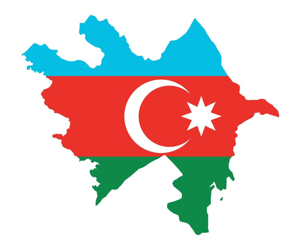 Azerbaijan Flag National Europe Emblem Map Icon Vector Illustration Abstract Design Element