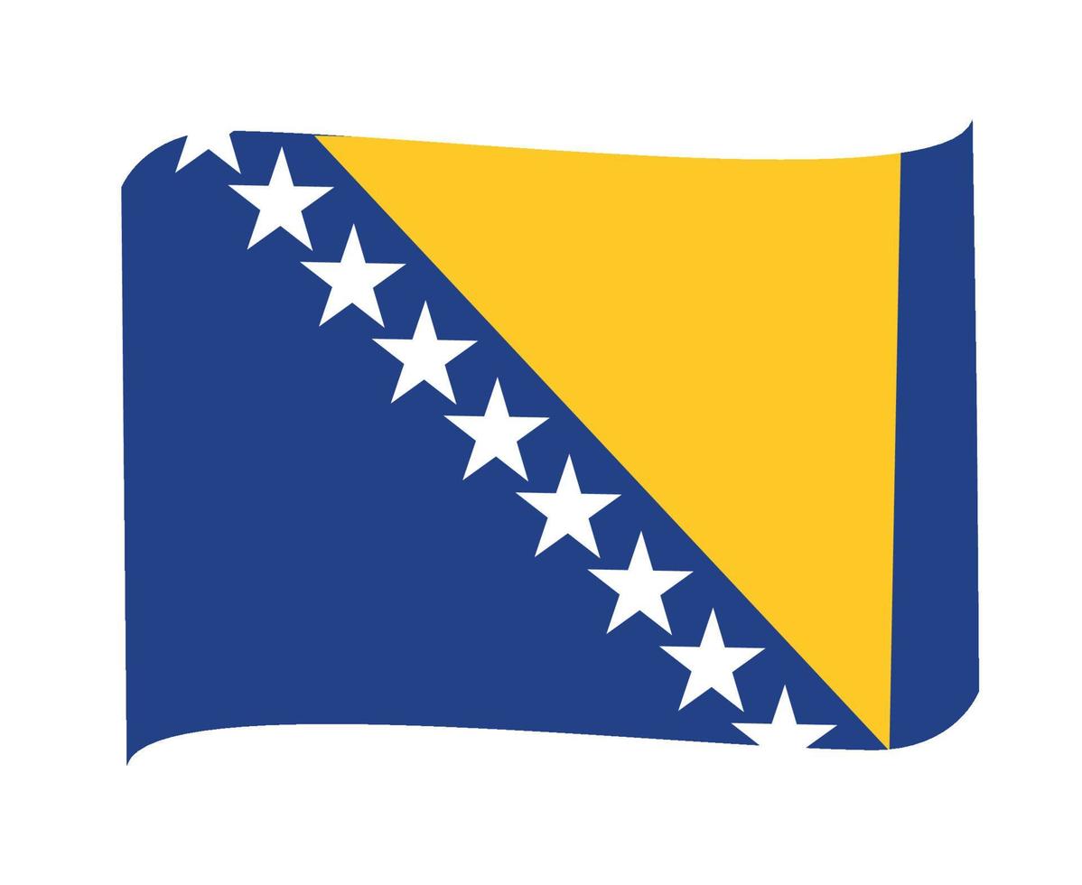 Bosnia and Herzegovina Flag National Europe Emblem Symbol Icon Vector Illustration Abstract Design Element