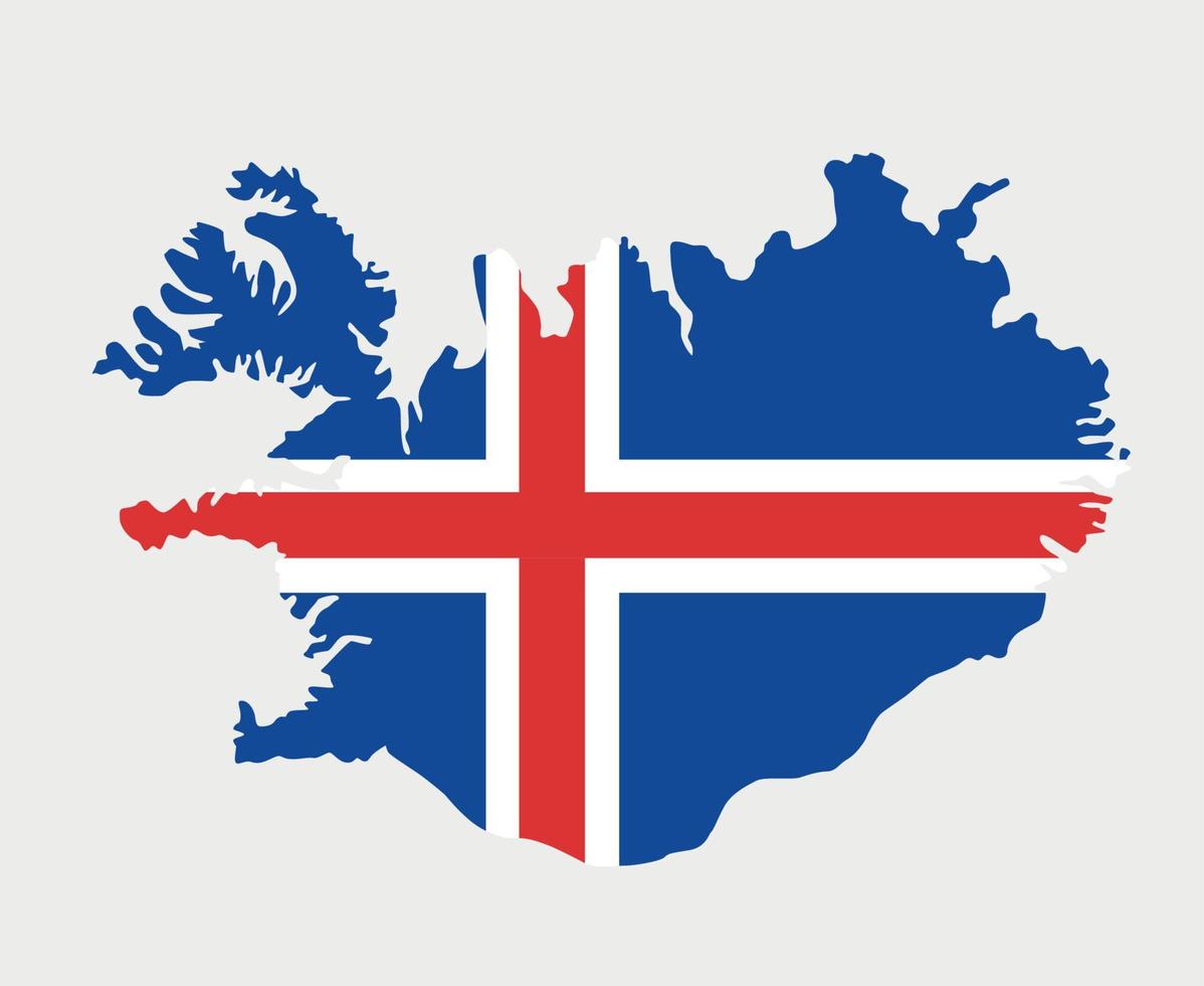Iceland Flag National Europe Emblem Map Icon Vector Illustration Abstract Design Element