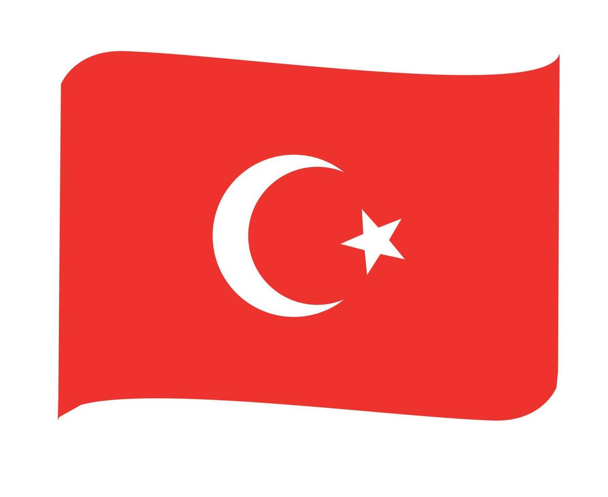 turquía bandera nacional europa emblema cinta icono vector ilustración diseño abstracto elemento