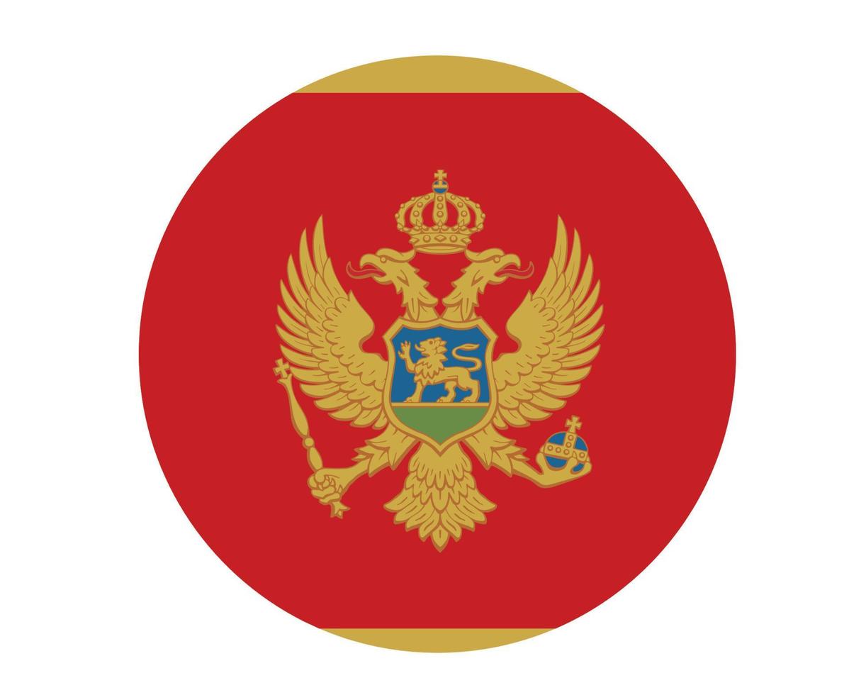 Montenegro Flag National Europe Emblem Icon Vector Illustration Abstract Design Element