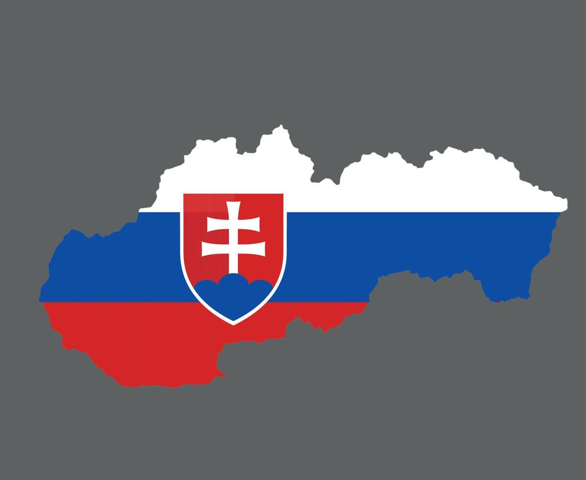 Slovakia Flag National Europe Emblem Map Icon Vector Illustration Abstract Design Element