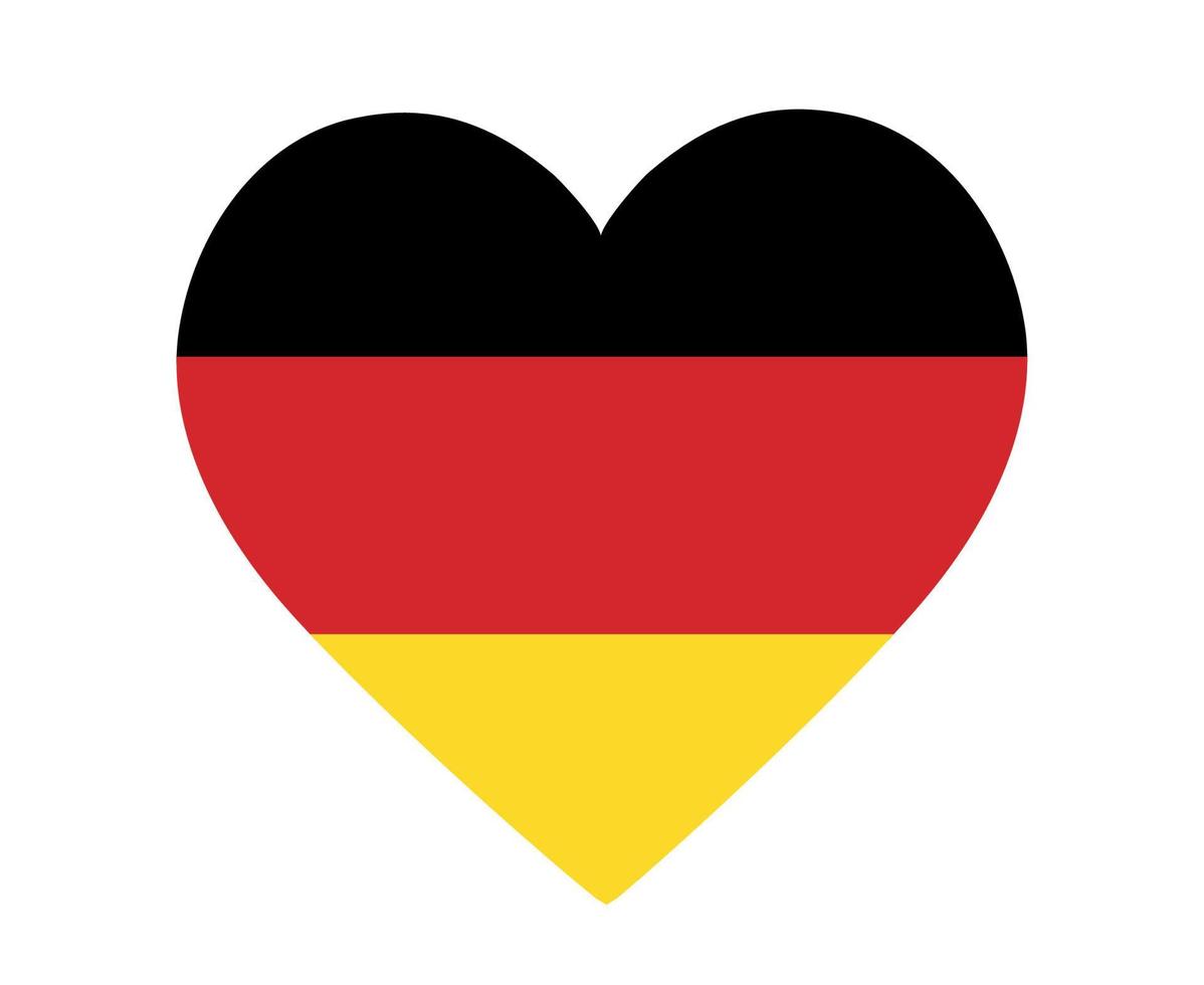 Germany Flag National Europe Emblem Heart Icon Vector Illustration Abstract Design Element