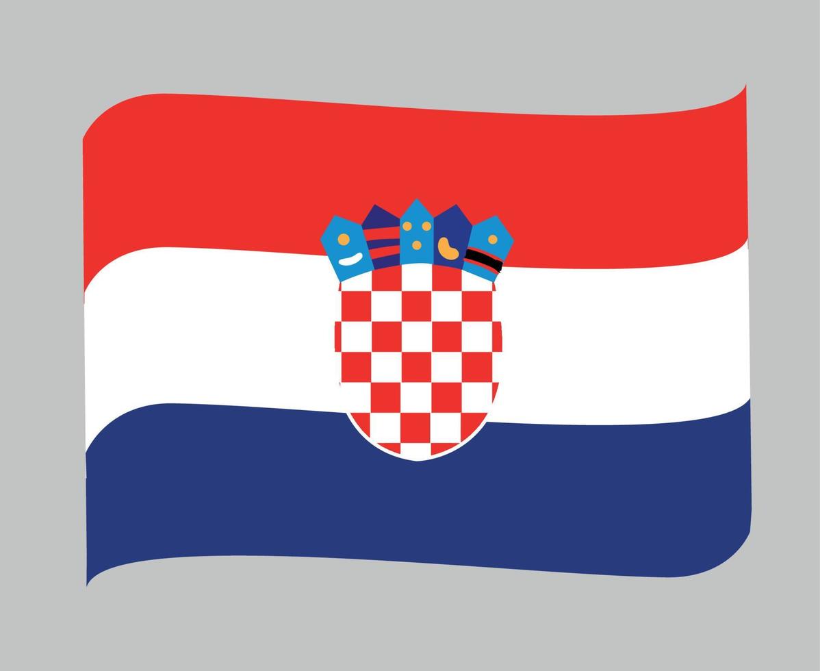 Croatia Flag National Europe Emblem Symbol Icon Vector Illustration Abstract Design Element