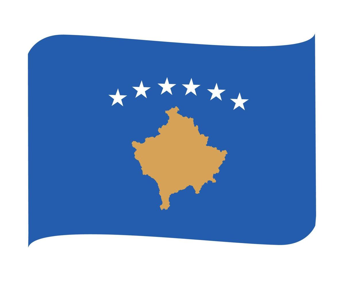 kosovo bandera nacional europa emblema cinta icono vector ilustración diseño abstracto elemento