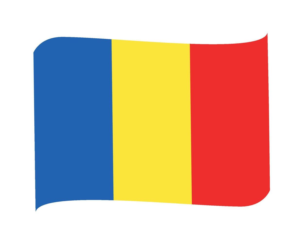 Romania Flag National Europe Emblem Ribbon Icon Vector Illustration Abstract Design Element
