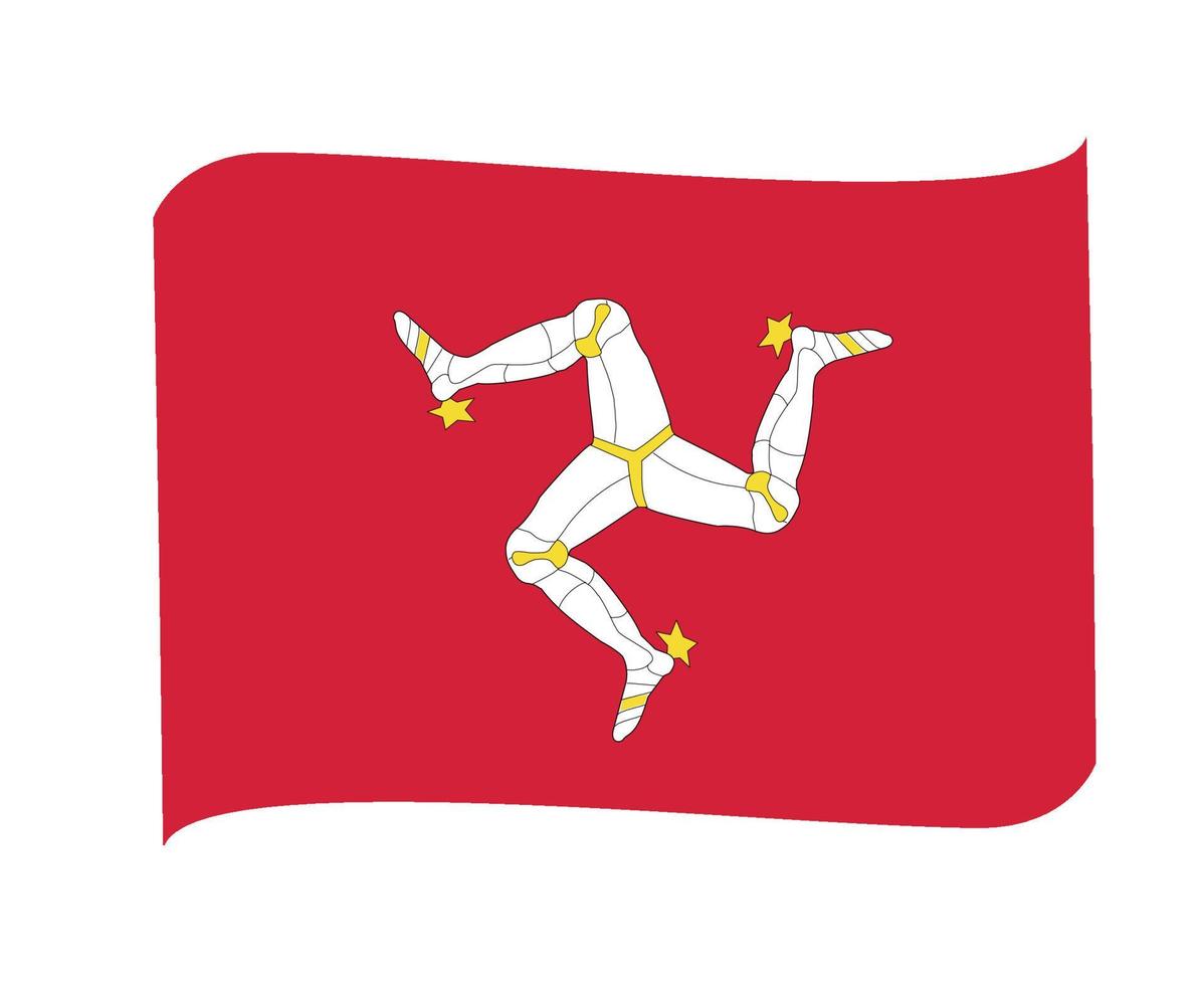 isla de man bandera nacional europa emblema cinta icono vector ilustración diseño abstracto elemento