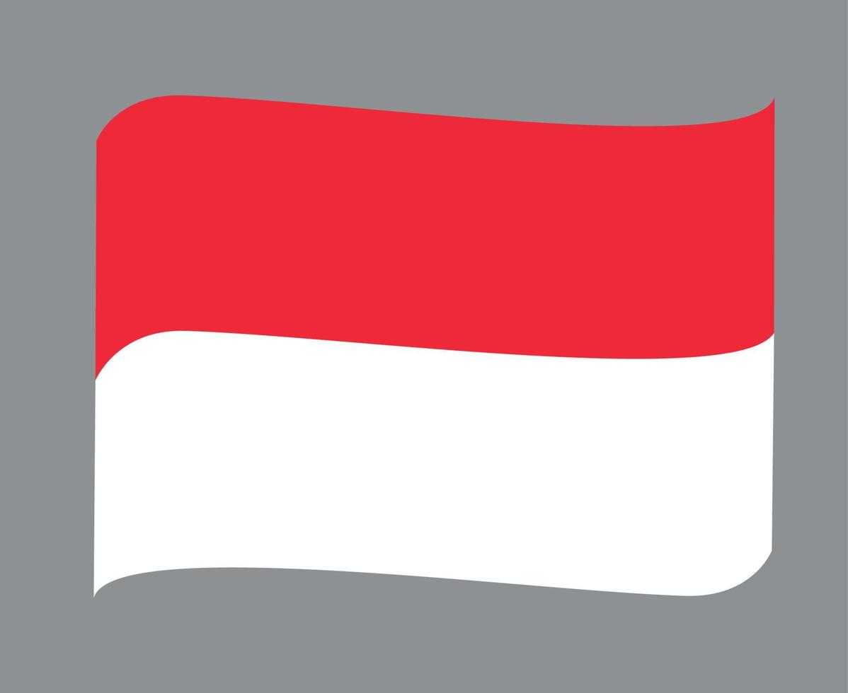 Monaco Flag National Europe Emblem Ribbon Icon Vector Illustration Abstract Design Element