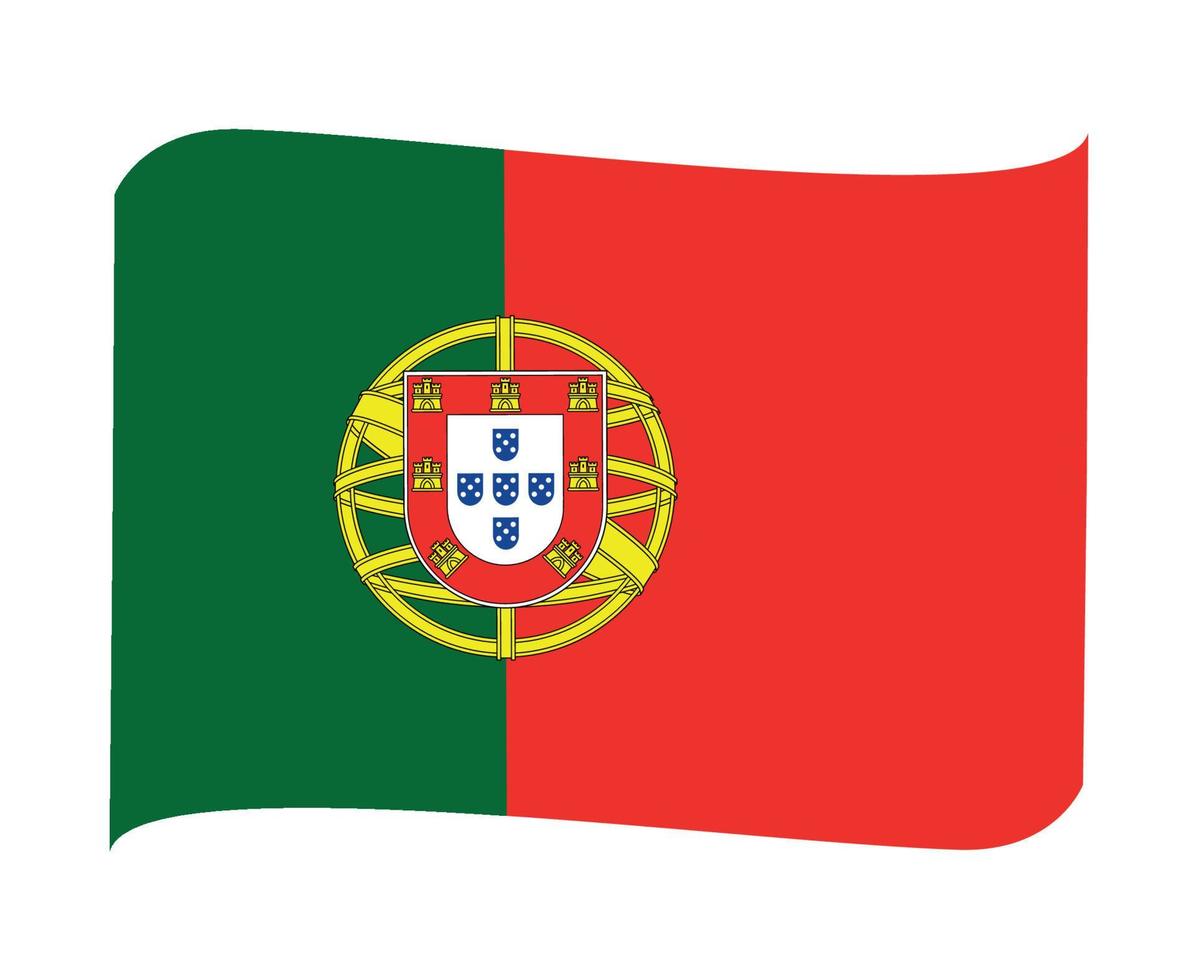 Portugal Flag National Europe Emblem Ribbon Icon Vector Illustration Abstract Design Element
