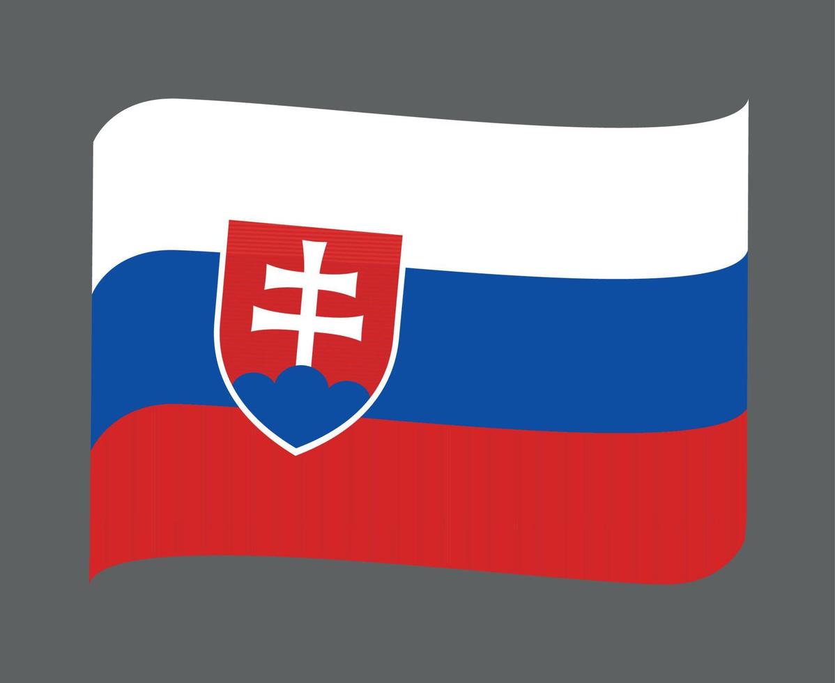 Slovakia Flag National Europe Emblem Ribbon Icon Vector Illustration Abstract Design Element