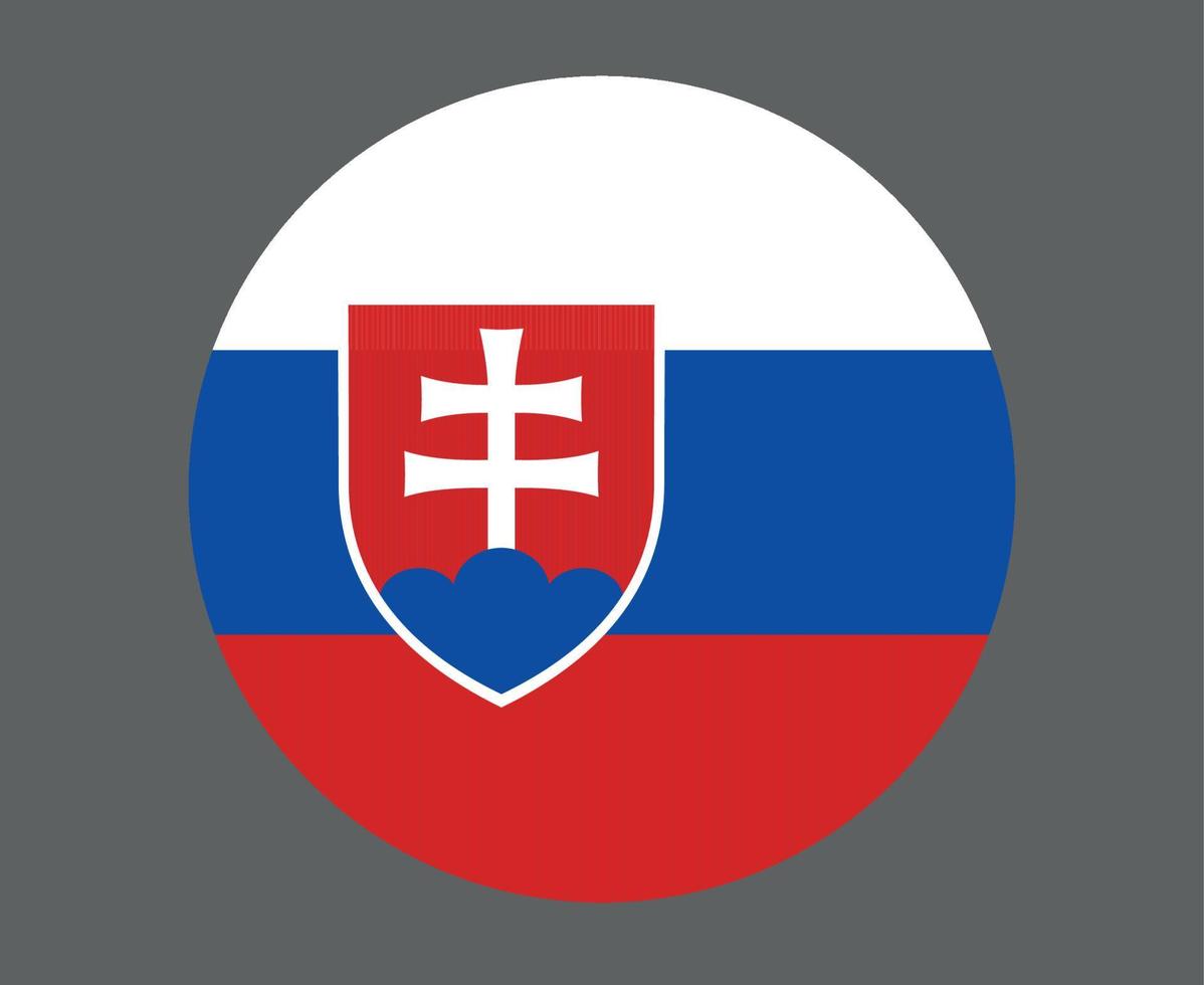 Slovakia Flag National Europe Emblem Icon Vector Illustration Abstract Design Element
