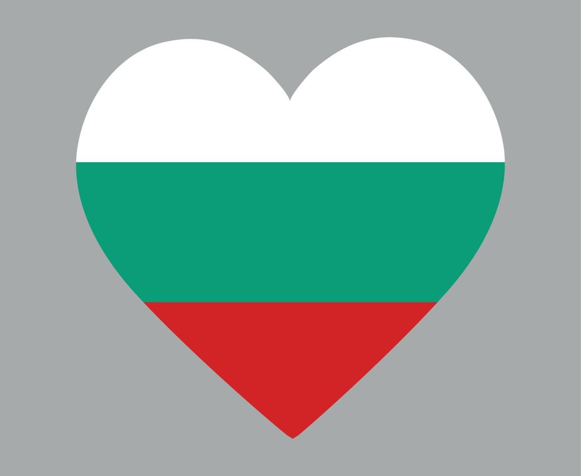 Bulgaria Flag National Europe Emblem Heart Icon Vector Illustration Abstract Design Element