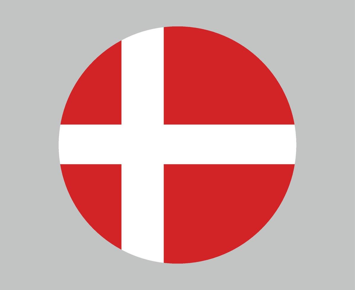 Danemark Flag National Europe Emblem Icon Vector Illustration Abstract Design Element