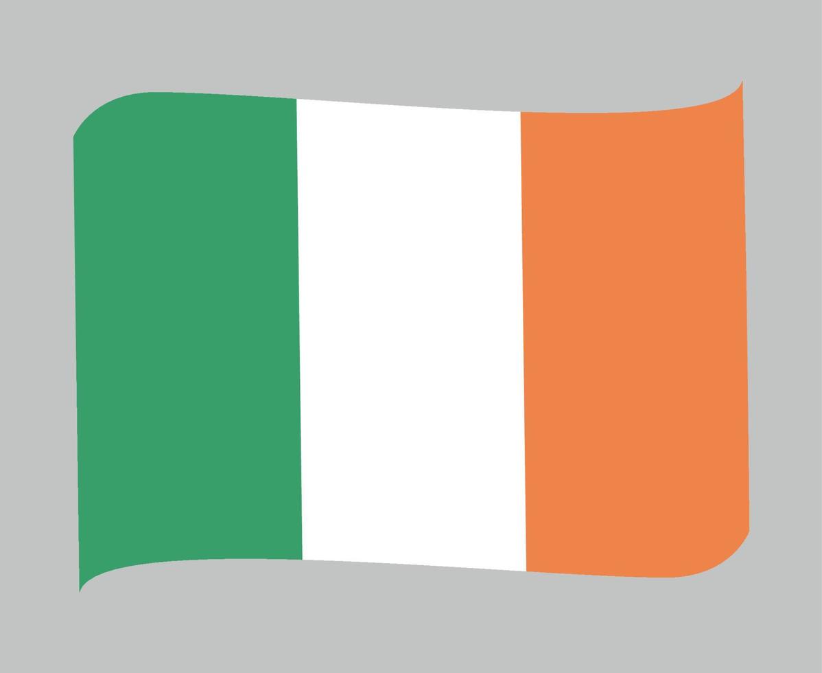 Ireland Flag National Europe Emblem Ribbon Icon Vector Illustration Abstract Design Element