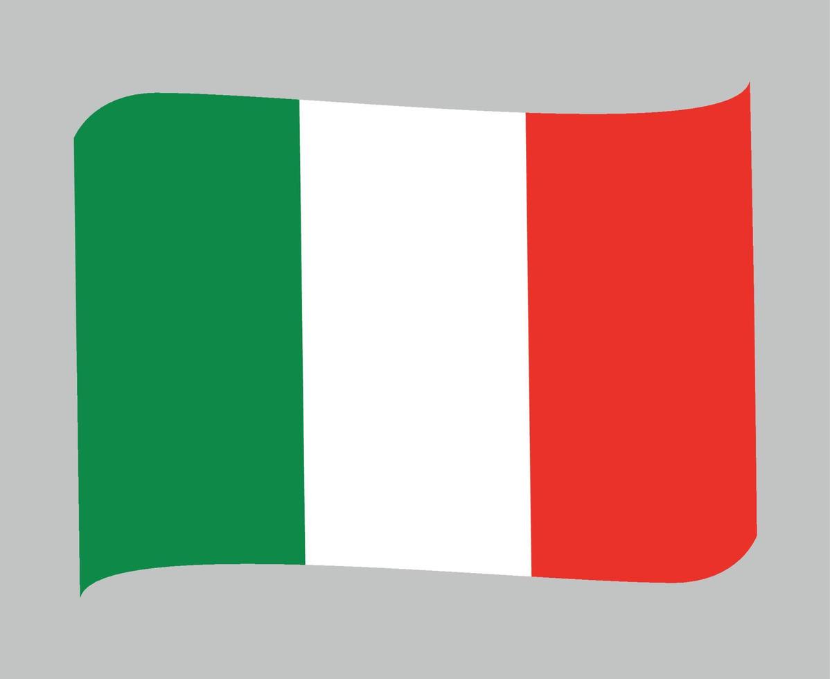 Italy Flag National Europe Emblem Ribbon Icon Vector Illustration Abstract Design Element