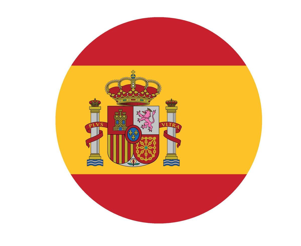 Spain Flag National Europe Emblem Icon Vector Illustration Abstract Design Element