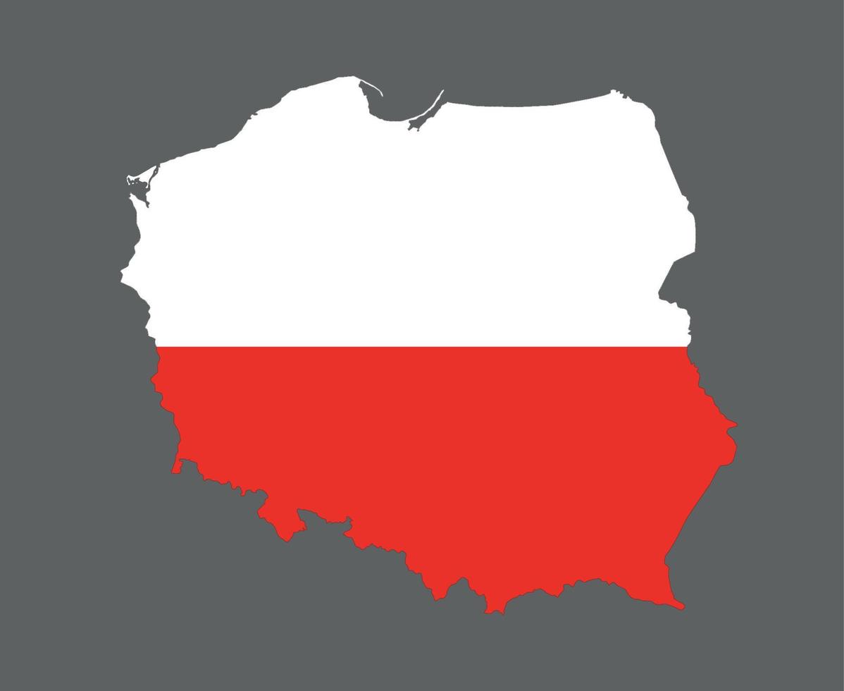 Poland Flag National Europe Emblem Map Icon Vector Illustration Abstract Design Element