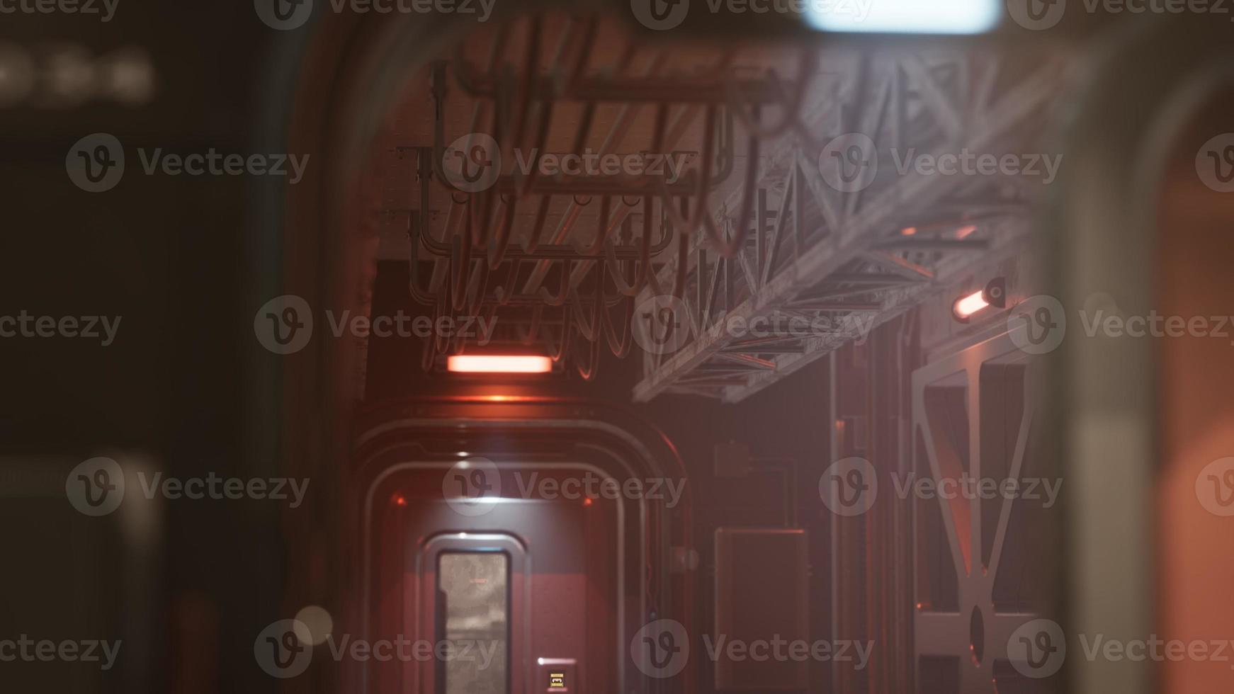 Sci-fi tunnel or spaceship corridor photo
