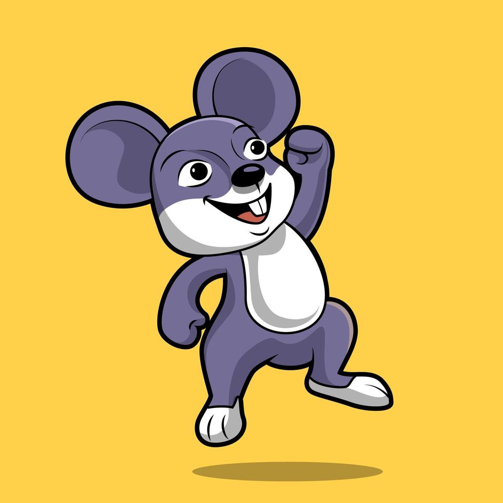 mouse jumping isolated cute cartoon illustration concept vector