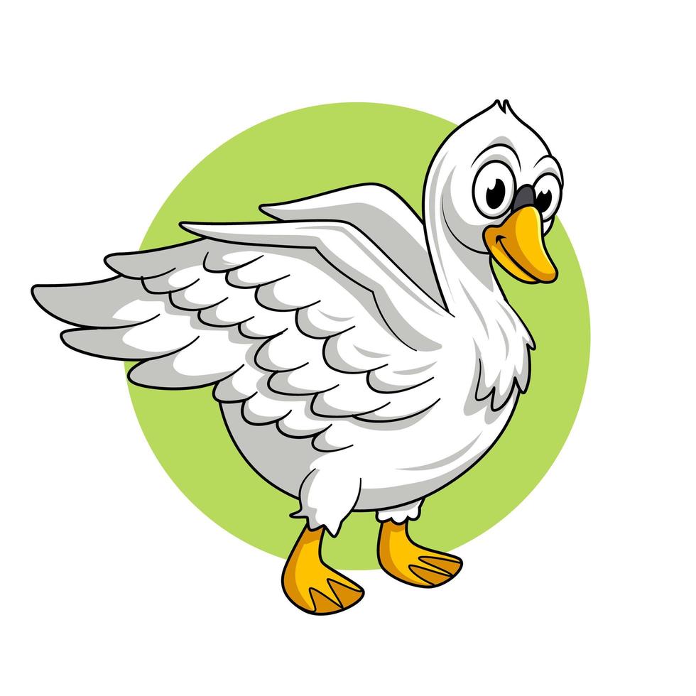 isolated cute swan cartoon illustration vector