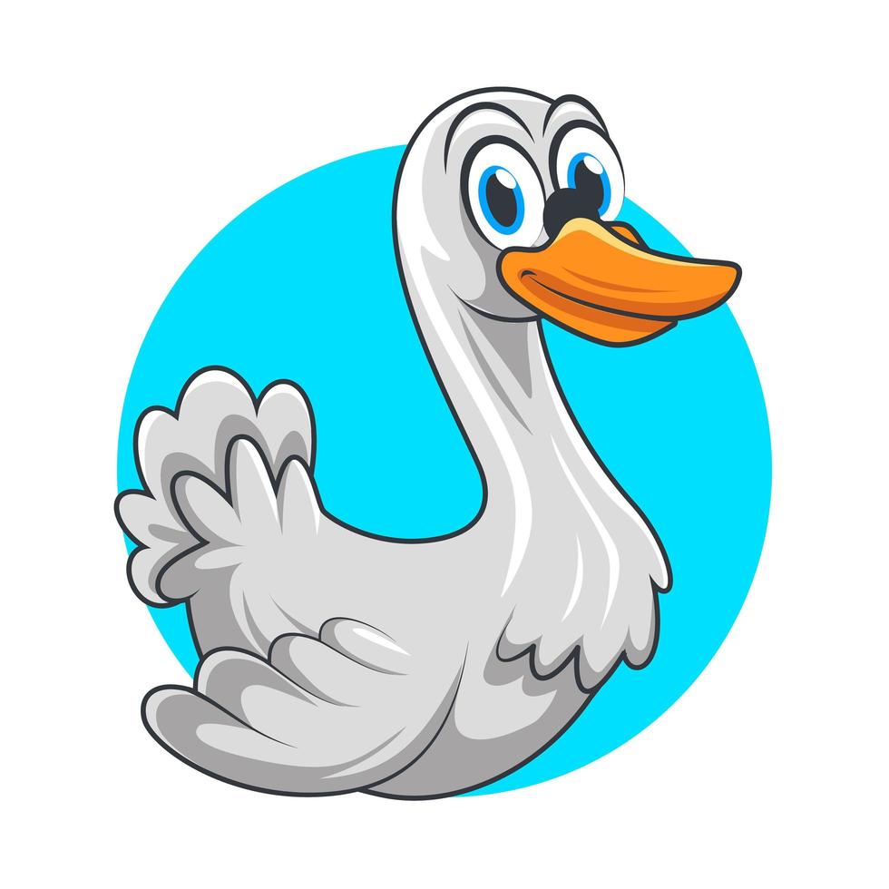 ilustración de dibujos animados lindo cisne aislado vector