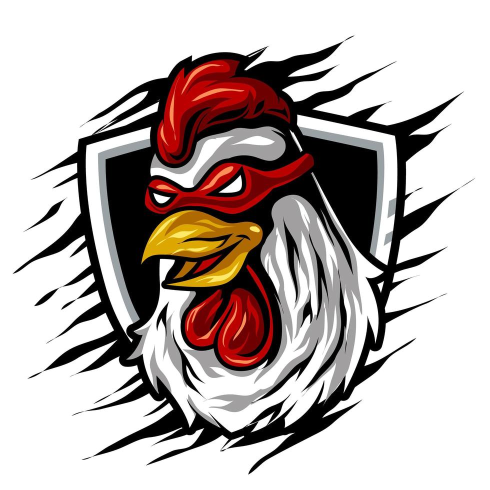 super rooster head graphic illustration vector