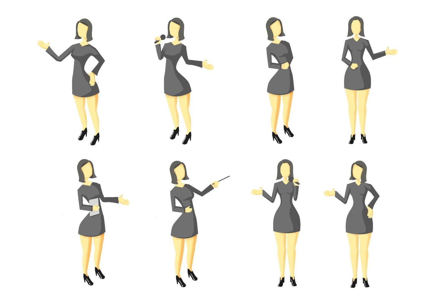 Woman characters set ilustration vector