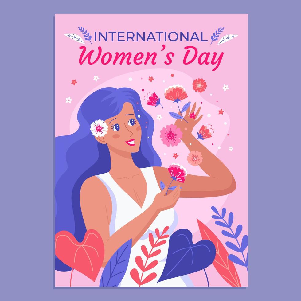 saludo del cartel del día internacional de la mujer vector