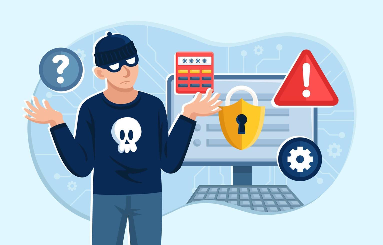 Illustration of Safe Internet Online Fraud Intervention vector