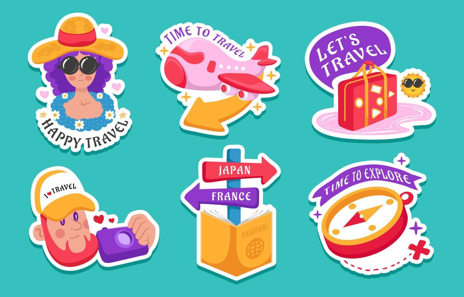 Element of Travel Sticker Set vector