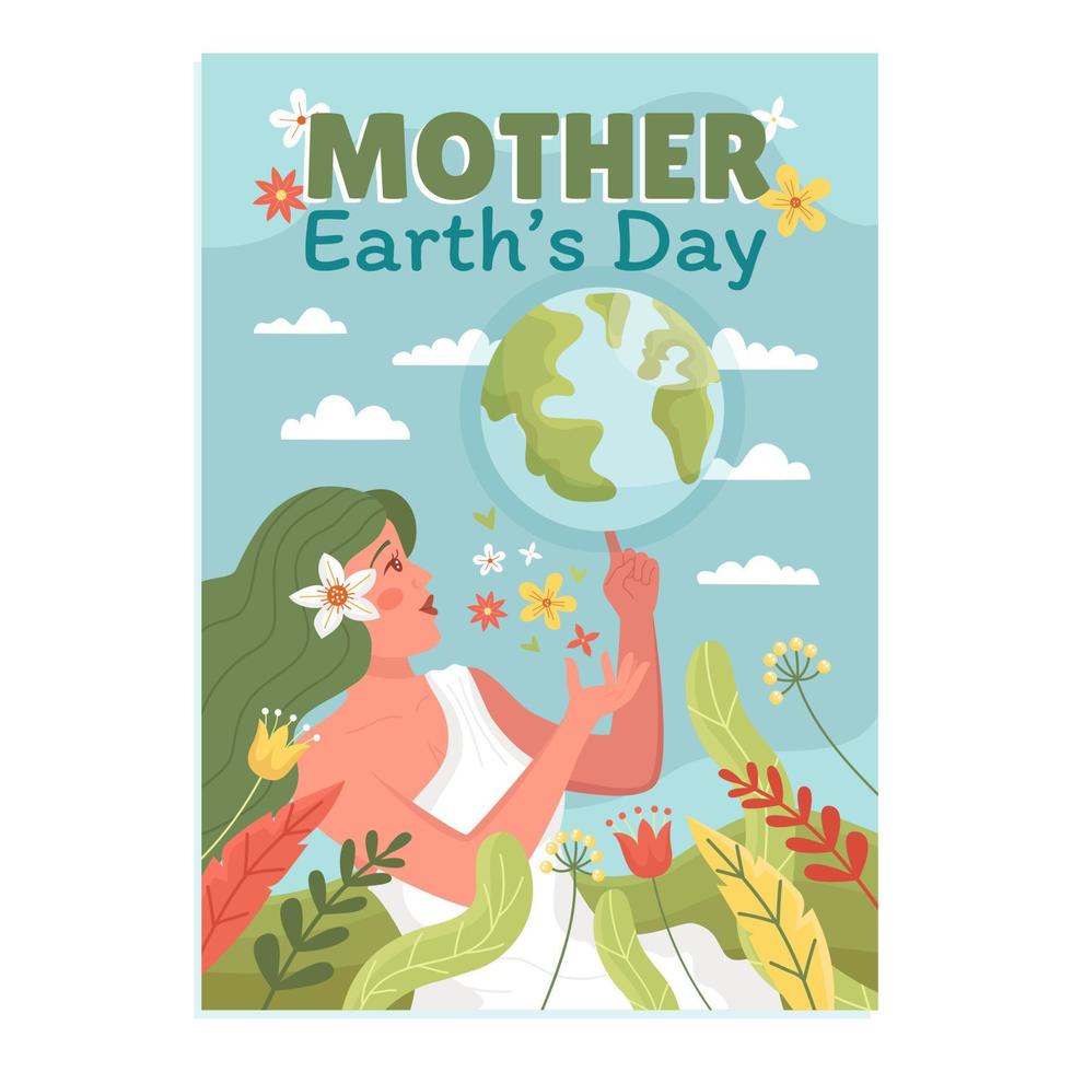 Greeting Mother Earth Day Poster vector