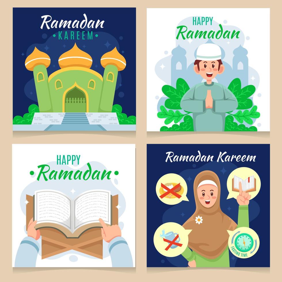 Ramadhan Fasting Month Social Media Post vector