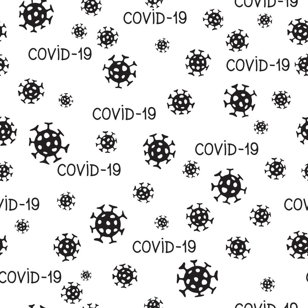 Virus epidemic seamless pattern. Backdrop with illustration of Coronavirus. Ornamental COVID-19 medical design. Abstract bacterium tiled texture vector