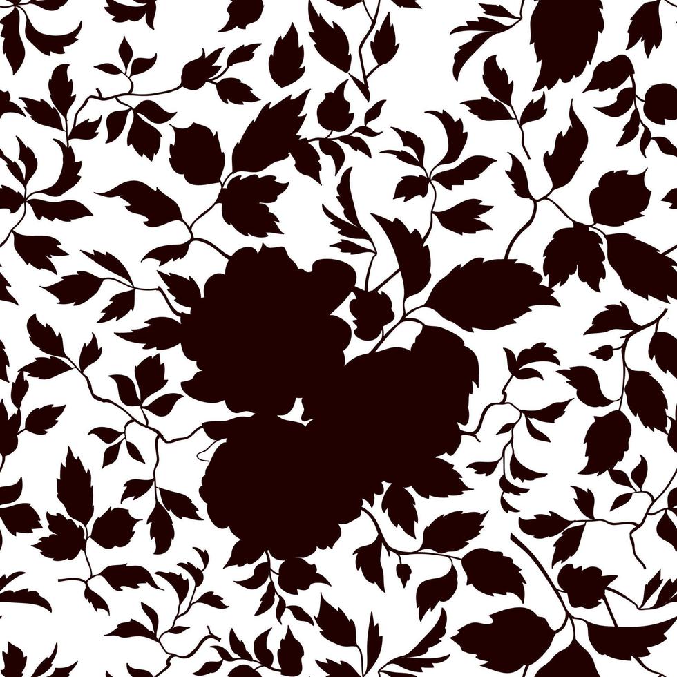 patrón floral sin fisuras. rama con hojas de adorno. florecer, naturaleza, jardín, textura, plano de fondo vector