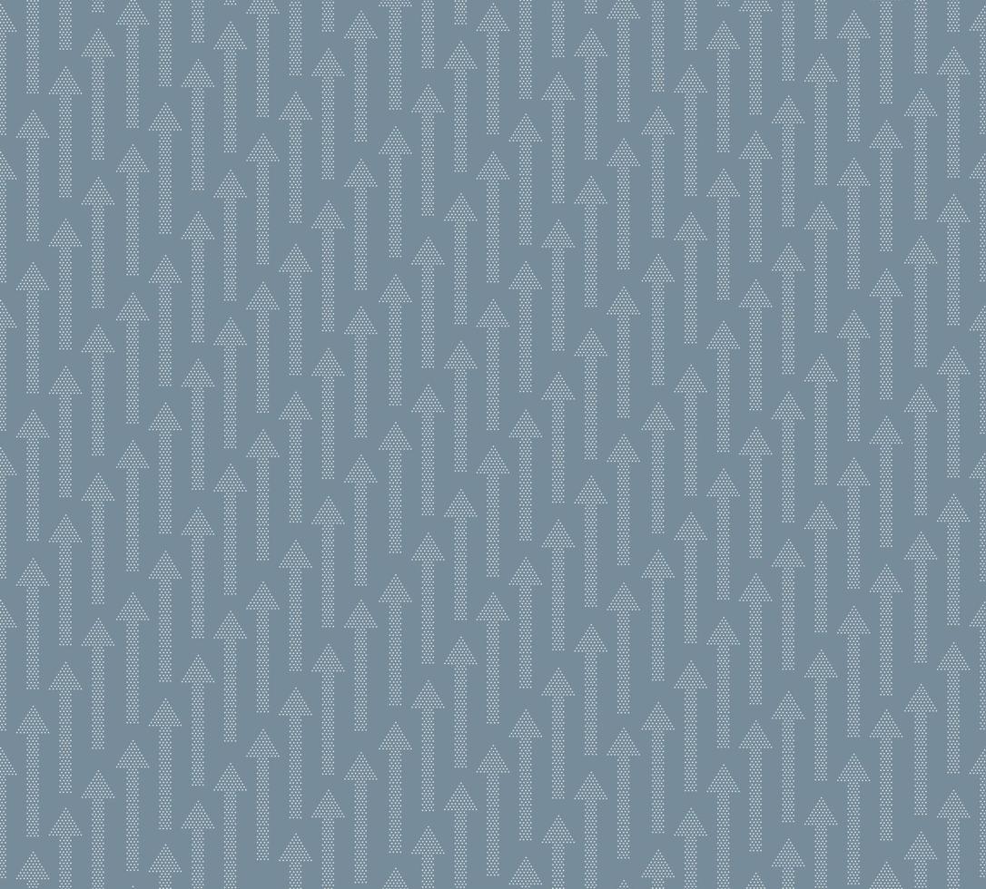 Abstract white seamless pattern with dotted arrows. Arrow Up ornamental background. Success texture vector
