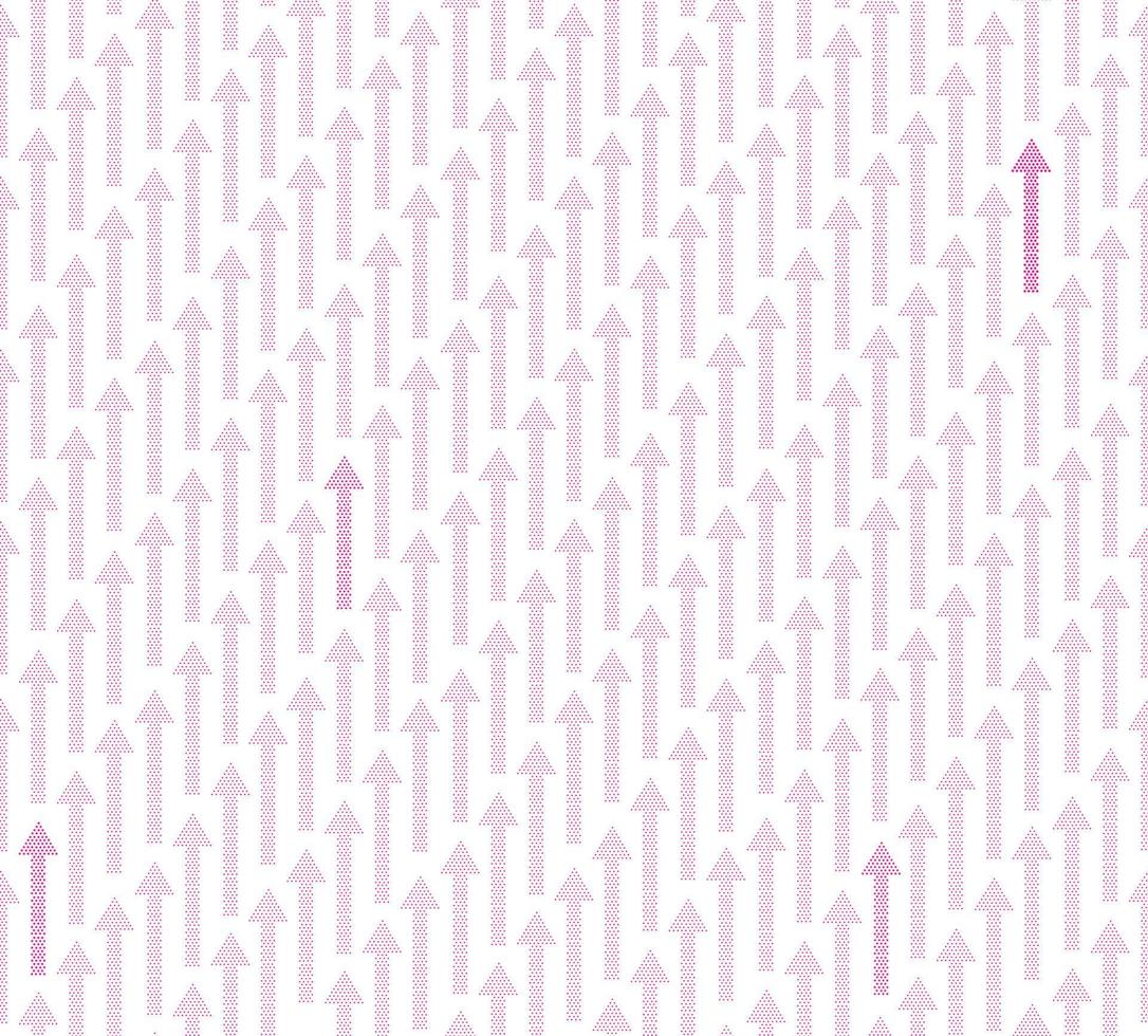 Abstract white seamless patternwith dotted arrows. Arrow Up ornamental background. Success texture vector